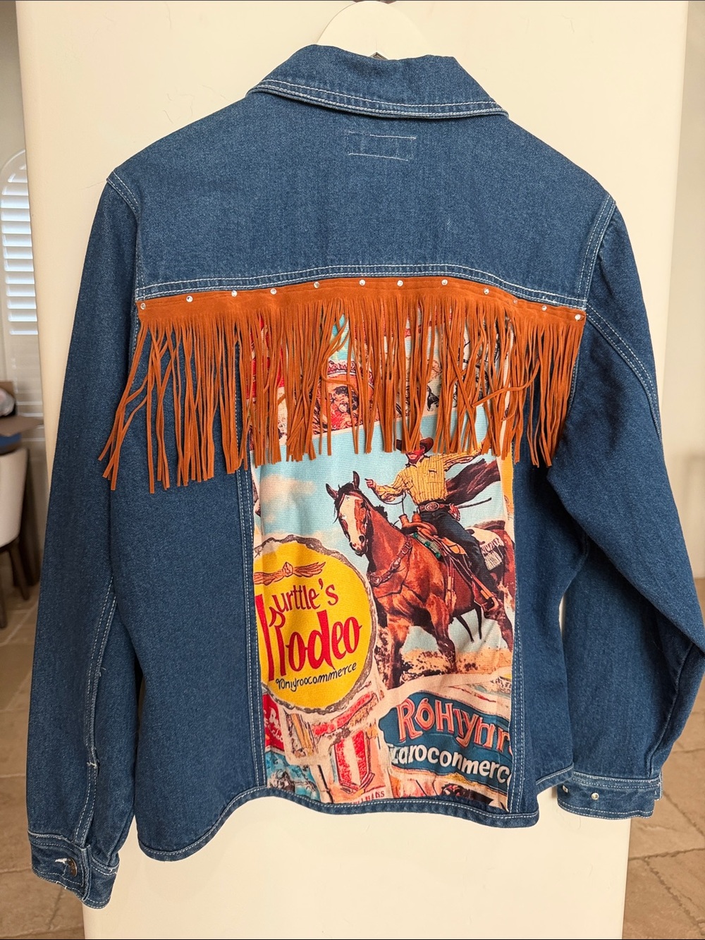 Rare The CROW Line by Christina Rainwater UpCycled Jean Jacket
